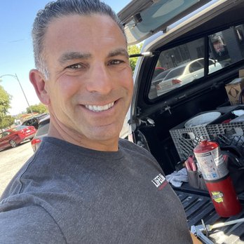 Josh Guerriera with his service truck